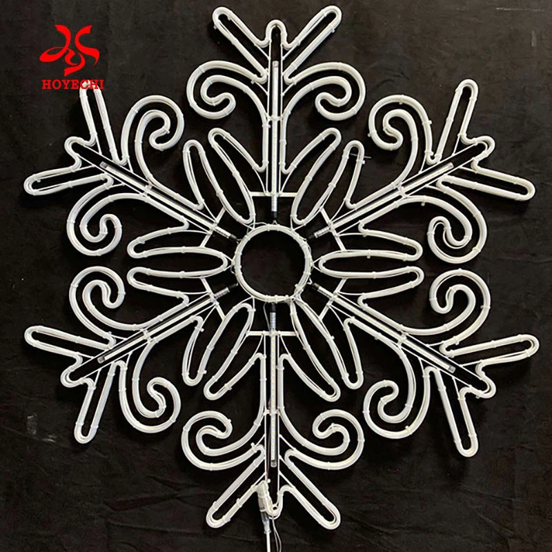 Spectacular Outdoor 2D Snowflake LED Light Show Installations For Theme Parks